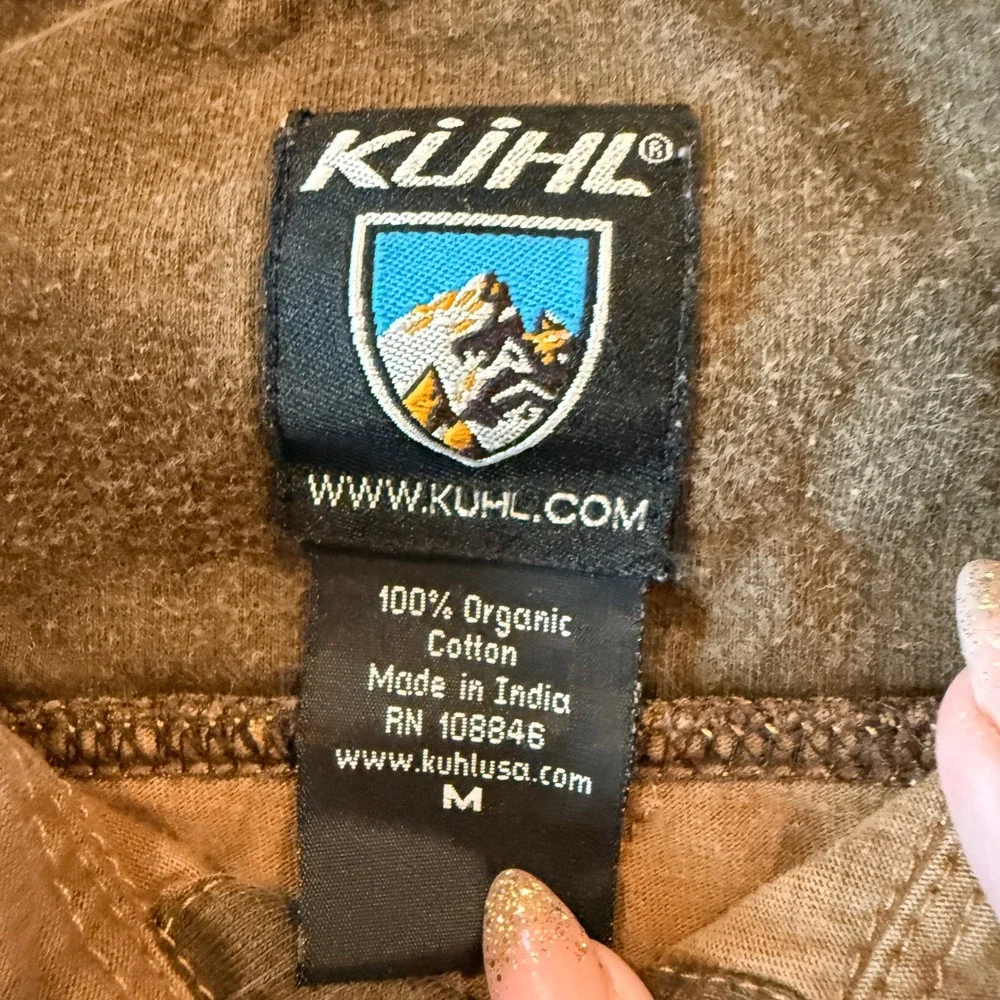 KUHL Men's Brown/Gray Cotton Long Sleeve Button Up Size M